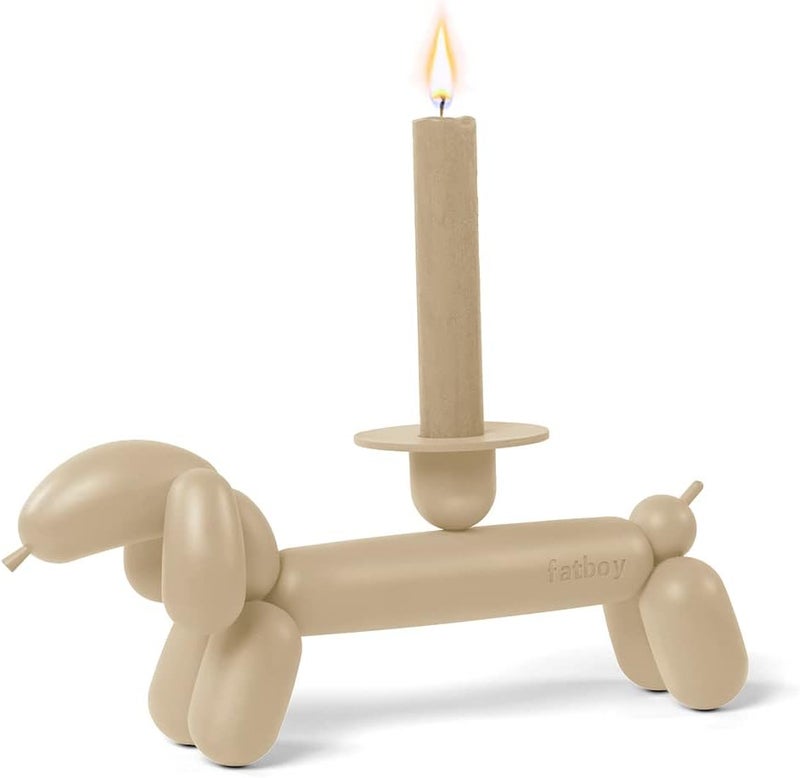 Fatboy Can-dog Candle Holder | Fine texture powder coating | Die-cast aluminium | Designed for indoor use | Use with a real or LED pillar candle | 10.7x28.5x8.2 cm (Sandy Beige) - Image 4